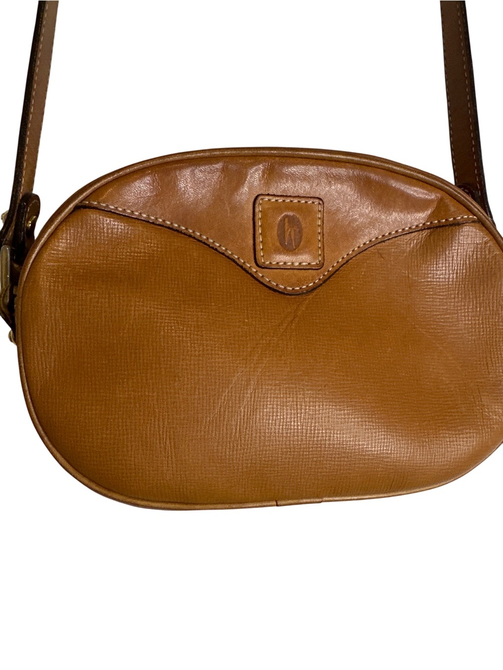 Vintage Hartmann Tan Leather Crossbody Bag with Adjustable Strap